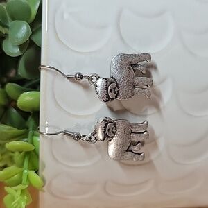 Old English Sheepdog Pewter Earrings